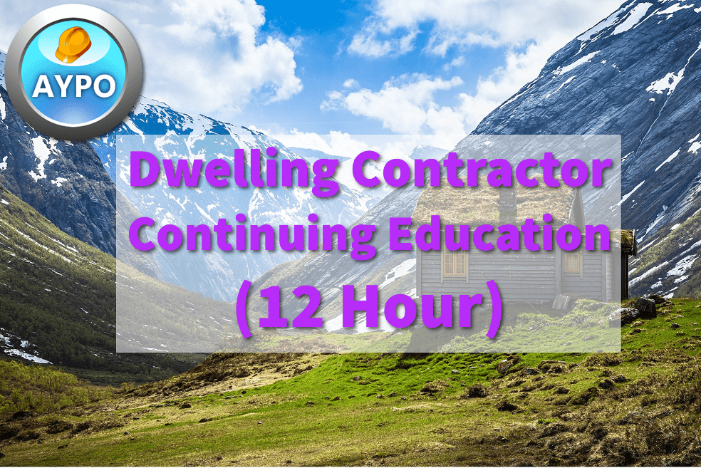 12 Hour CE Class for WI Dwelling Contractor License Renewal